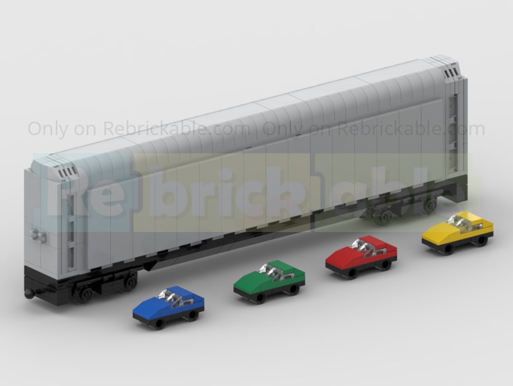 Lego 4-Wide Am Trak Autorack Car Transporter Carriage & Cars