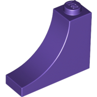 Lego Brick Curved 1 x 3 x 2 Inverted [Inside Bow] / Dark Purple