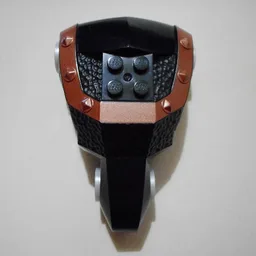 Large Figure Torso with Karzon Print (Black Front and Copper Trim) Brick 2 x 2 Relief (Series 3) / Sand Blue