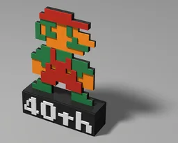 Super Mario Bros. 40th Anniversary, Pixelart statue