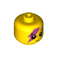 Lego Minifig Head Baby / Toddler with Smile and Dark Pink Lightning on Right Eye