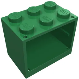 Cupboard 2 x 3 x 2 with Solid Studs / Green