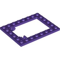 Lego Plate Special 6 x 8 Trap Door Frame Horizontal [Long Pin Holders] / Dark Purple