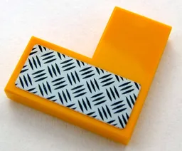 Tile 2 x 2 Corner with Silver Tread Plate Pattern Model Left Side (Sticker) - Set 60159