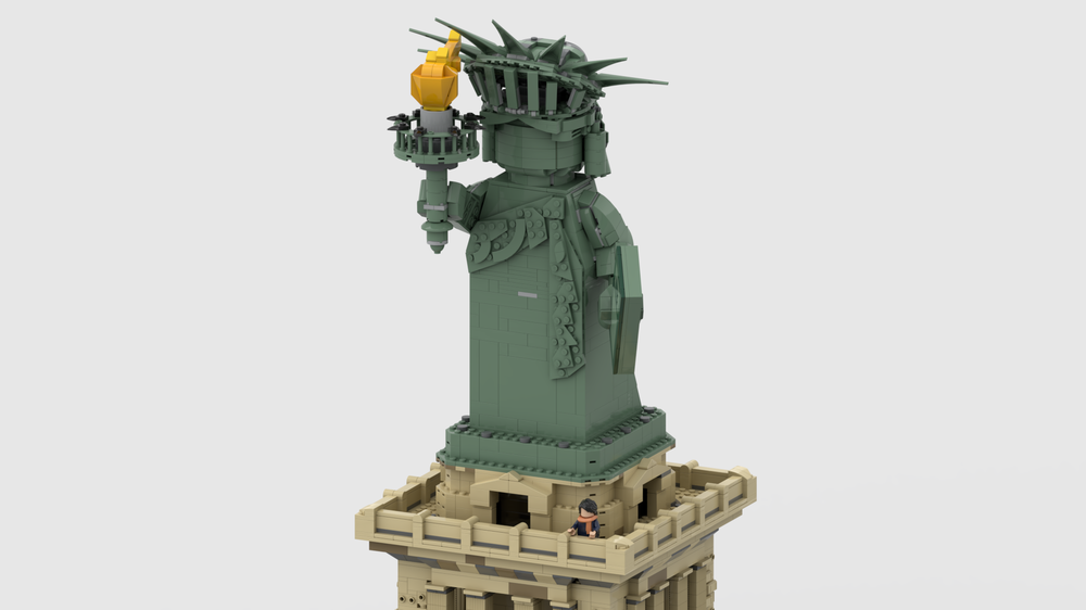 Lego Statue of Liberty - Lady Liberty Up-Scaled Buildable Figure & Pedestal Tower