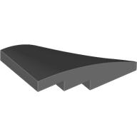 Lego Brick Wedged, Curved 4 x 2 with Stud Notch Left / Dark Bluish Gray