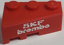 Wedge 3 x 2 Right with White 'SKF BREMBO' on Red Background Pattern (Sticker) - Set 8157
