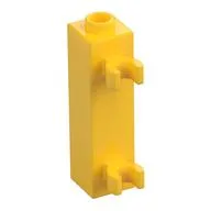 Brick Special 1 x 1 x 3 with 2 Clips Vertical [Hollow Stud, Open O Clips] / Yellow