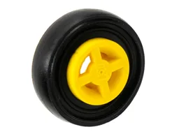 Wheel 8mm D. x 6mm with Black Tire 14mm D. x 4mm Smooth Small Single (4624 / 3139) / Yellow