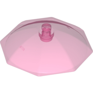 Lego Equipment Umbrella Top with No Bottom Flaps, 6 x 6 with Top Stud / Trans-Dark Pink