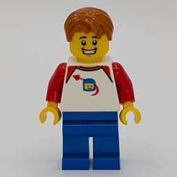 White Torso with Classic Space Fig, Blue Legs, Dark Orange Hair