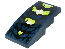 Slope, Curved 4 x 2 with Yellowish Green and Black Scales Pattern (Sticker) - Set 70736