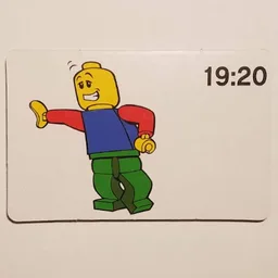 Activity Card, Time-Teaching 24-Hour Clock 19:20 / [No Color/Any Color]