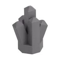 Rock 1 x 1 Crystal 5 Point / Flat Silver