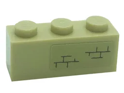 Brick 1 x 3 with Bricks Pattern Model Right Side (Sticker) - Set 71043