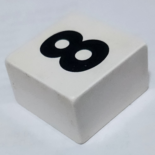 Lego Duplo Tile 2 x 2 x 1 with '8' Print