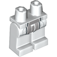 Lego Hips and White Legs with Silver Circuitry and Light Bluish Gray Sash in Middle Print / White