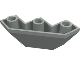 Brick Wedged, Sloped Inverted 3 x 3 x 2 Facet / Light Gray