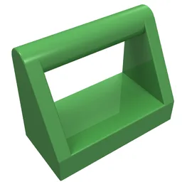 Tile Special 1 x 2 with Handle / Bright Green
