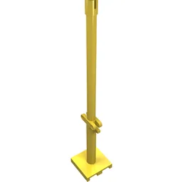 Boat, Mast 2 x 2 x 9 2/3 Bar with Slot on Top and 2 Finger Hinge on Two Sides / Yellow