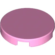 Tile Round 2 x 2 with Bottom Stud Holder / Bright Pink