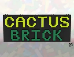 Cactus Brick Brick Sign