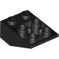 Brick Sloped Inverted 33° 3 x 2, Connections between Studs, Ovoid Bottom Pin / Black