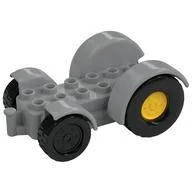 Duplo Car Base 2 x 6 Tractor with Mudguards, Yellow Wheels / Light Bluish Gray