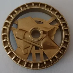 Technic Disc 5 x 5 Notched, Driller [Plain] / Metallic Gold