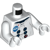 Lego Torso Spacesuit with NASA Logo Print, White Arms and Hands / White