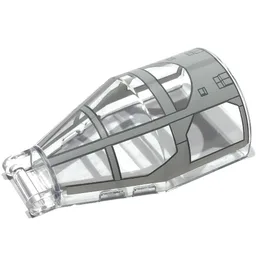 Windscreen 7 x 4 x 2 Round with Handle with Light Bluish Grey Cockpit Print