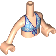 Lego Minidoll Torso Girl, Medium Azure Bikini, Dark Purple Trim print with Light Nougat Hands / Light Nougat