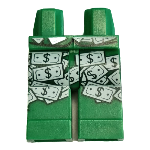 Lego Hips and Green Legs with Dollar Bills Print / Green