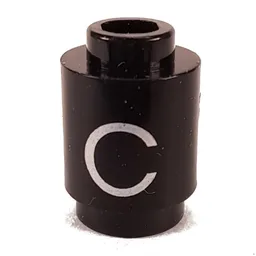 Brick Round 1 x 1 with Letter 'C' Print
