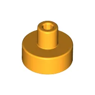 Tile Special Round 1 x 1 with Hollow Bar / Bright Light Orange