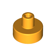 Lego Tile Special Round 1 x 1 with Hollow Bar / Bright Light Orange