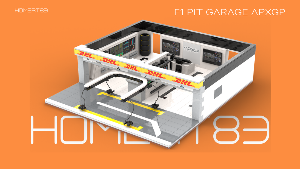 Lego F1 APXGP Team Formula One Pit Garage