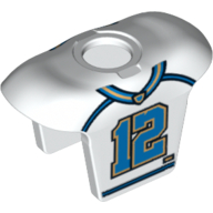 Lego Minifig Neckwear Sports Hockey Body Armor with Football Jersey and '12' Print / White