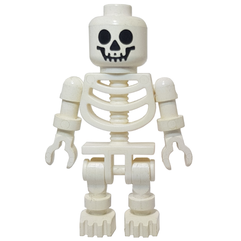 Lego Skeleton, Standard Face, Ball Joint Arms (3626b Head)