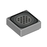 Tile 1 x 1 with Telephone Speaker Print / Light Bluish Gray