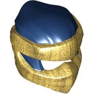 Wrap with Short Back Knot Smooth, Pearl Gold Mask Pattern / Dark Blue
