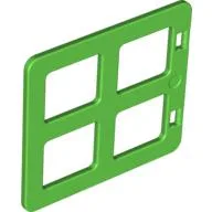 Duplo Door / Window with Four Equal Square Cornered Panes / Bright Green