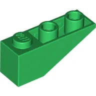 Brick Sloped Inverted 33° 3 x 1 with Internal Stopper and No Front Stud Connection / Green