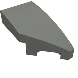 Brick Wedged, Curved 2 x 1 with Stud Notch Right / Dark Bluish Gray