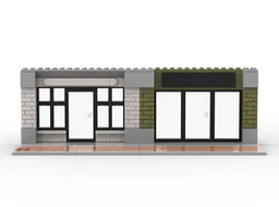 Double storefront template with sidewalk