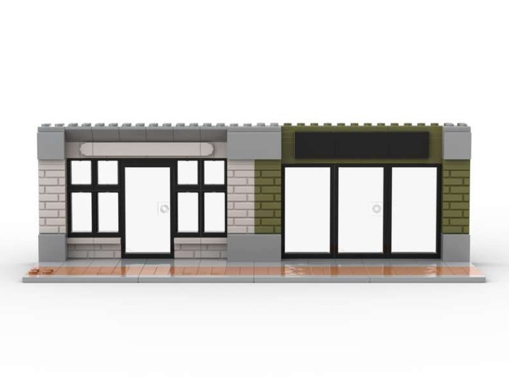 Lego Double storefront template with sidewalk