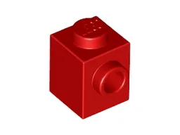 Brick Special 1 x 1 with Stud on 1 Side / Red