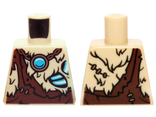 Lego Torso Fur with Ragged Brown Top and Blue Chi Pattern