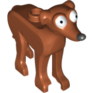 Lego Animal, Dog, Greyhound with Simpsons Santa's Little Helper Print / Dark Orange