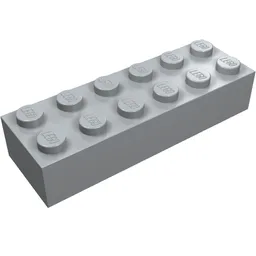 Brick 2 x 6 / Light Bluish Gray